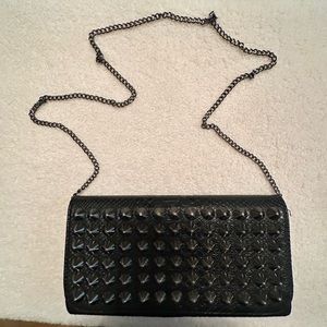 Stamped Skin Spike Clutch/Shoulder Bag.